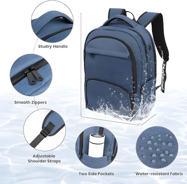 AeroShield Travel Backpack – Anti-Theft Business & USB Charging Backpack for Work & School (Navy Blue) - Image 2